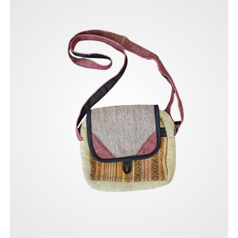Earth Divas Fair Trade Nepal Woven Boho Crossbody Messenger Bag Multi Pattern